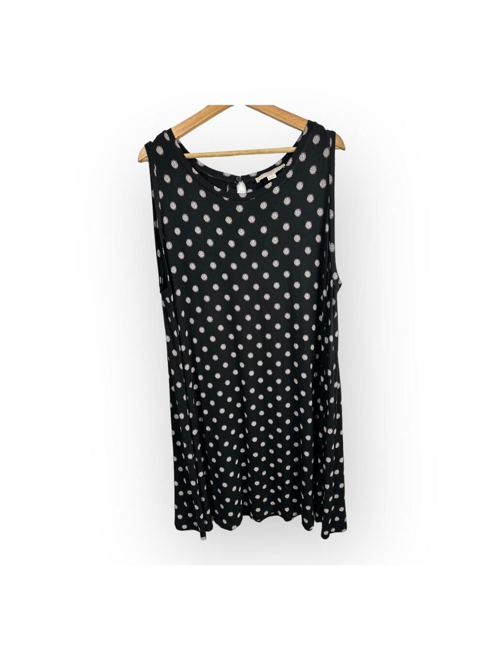 Loft Plus Womens size 16/18 Sleeveless Geometric Flowy Dress Black 70054